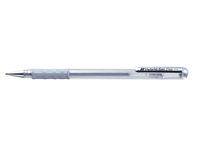 Gelschrijver Pentel K118 Grip M zilver