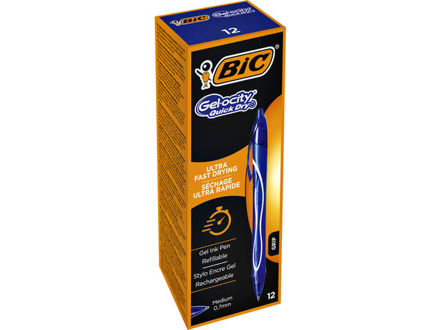 Gelschrijver Bic Gelocity quick dry M blauw