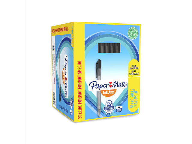 Balpen Papermate Inkjoy 100RT valuepack M zwart