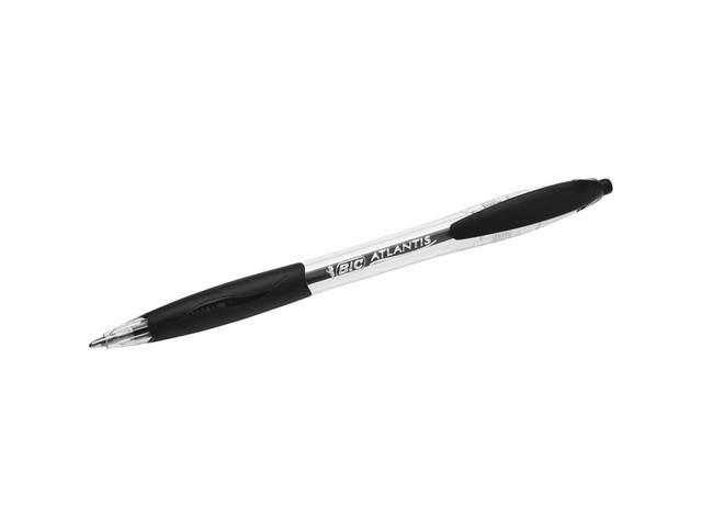 Balpen Bic Atlantis classic grip clic M zwart