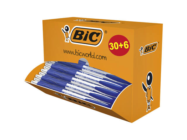 Balpen Bic Atlantis classic grip clic M blauw