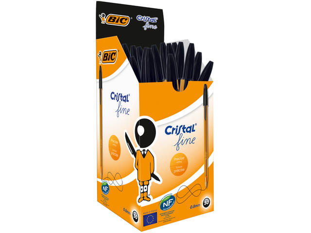 Balpen Bic Cristal F zwart