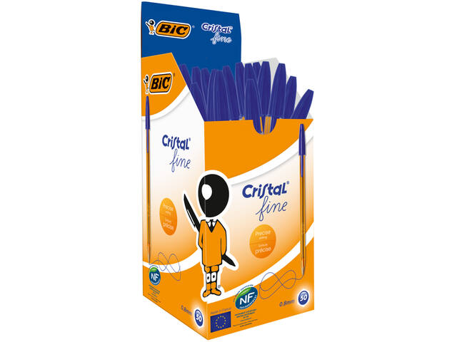Balpen Bic Cristal F blauw