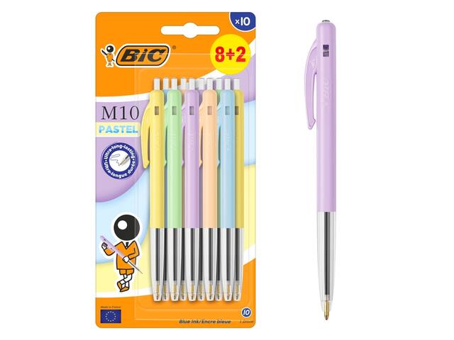 Balpen Bic M10 M pastel assorti