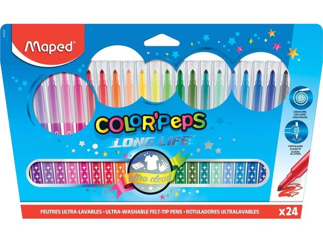 Viltstift Maped ColorPeps Long Life set 24 kleuren