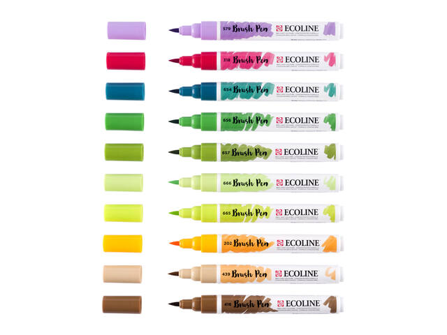 Brushpen Talens Ecoline set 10 stuks botanisch