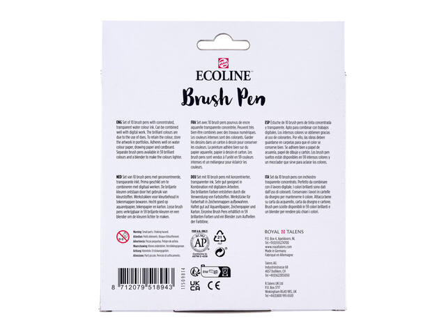Brushpen Talens Ecoline set 10 stuks botanisch