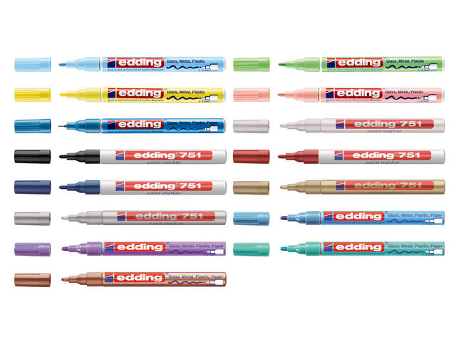 Paintmarker edding 751 oliebasis 1-2mm pastel rood