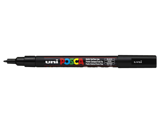 Paintmarker Uni POSCA PC3M F zwart