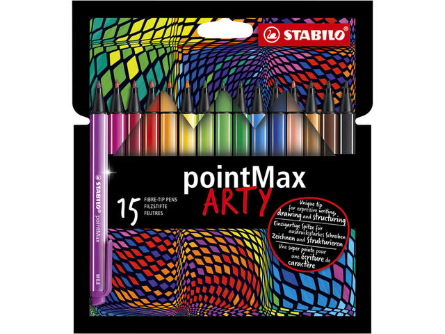 Viltstift STABILO pointMax 488/15 Arty M 15st ass