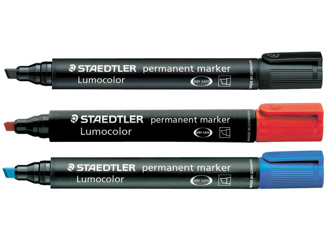 Viltstift Staedtler Lumocolor 350 schuin 2-5mm zw