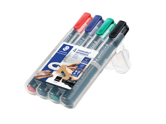 Viltstift Staedtler Lumocolor 350 schuin 2-5mm ass