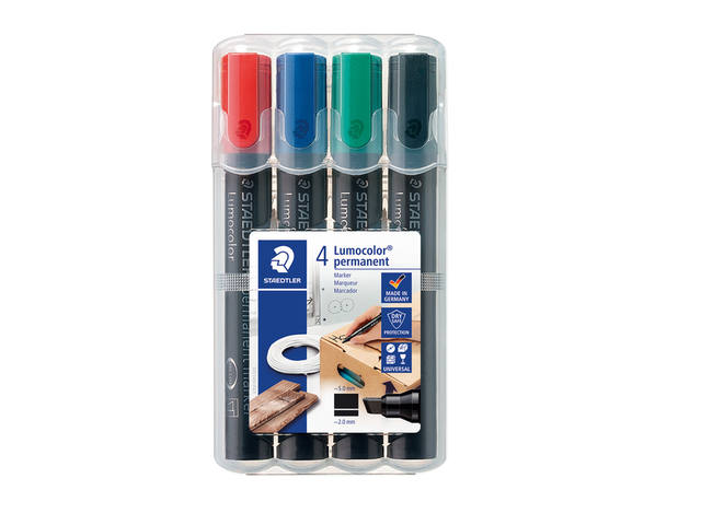 Viltstift Staedtler Lumocolor 350 schuin 2-5mm ass