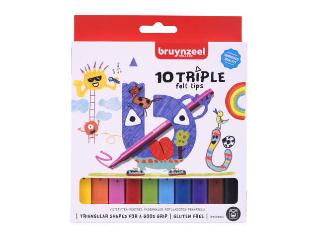 Viltstift Bruynzeel Kids Triple 10st assorti