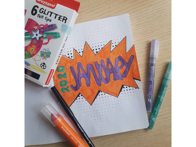 Viltstift Bruynzeel Kids 6st ass glitter