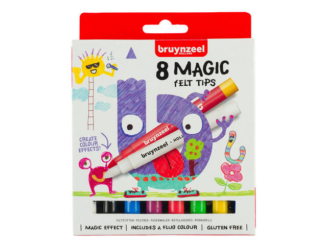 Viltstift Bruynzeel Kids Magic 8st ass