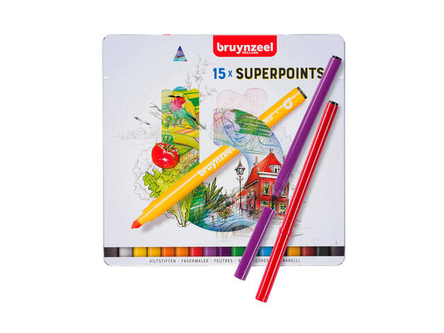 Viltstift Bruynzeel Creatives Superpoints 15st ass