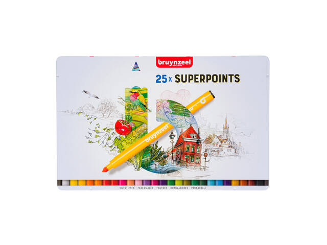 Viltstift Bruynzeel Creatives Superpoints 25st ass