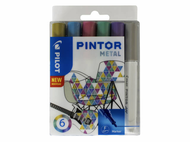 Verfstift PILOT Pintor metallic F assorti
