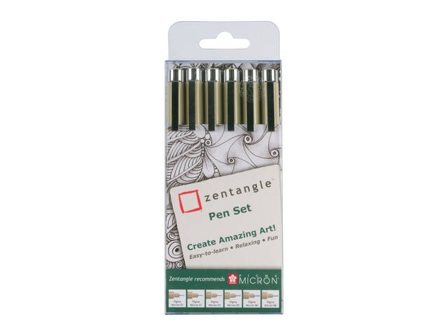 Tekenset Sakura Zentangle set 6 pennen zwart