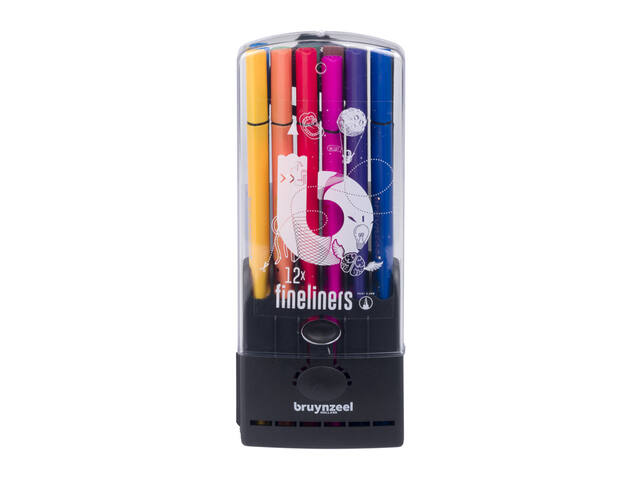 Fineliner Bruynzeel Teens 12st assorti