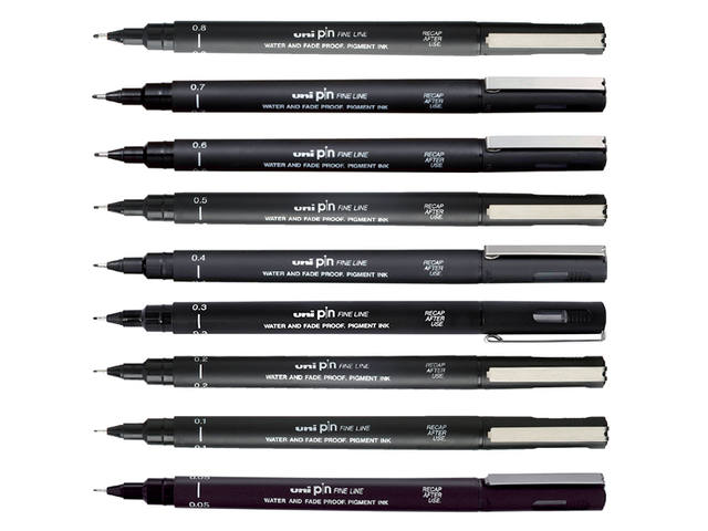 Fineliner Uni-ball Pin 0.8mm zwart
