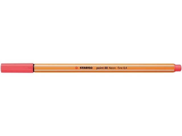 Fineliner STABILO point 88/040 F neon rood