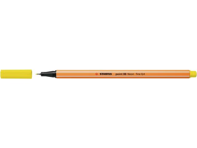 Fineliner STABILO point 88/024 F neon geel