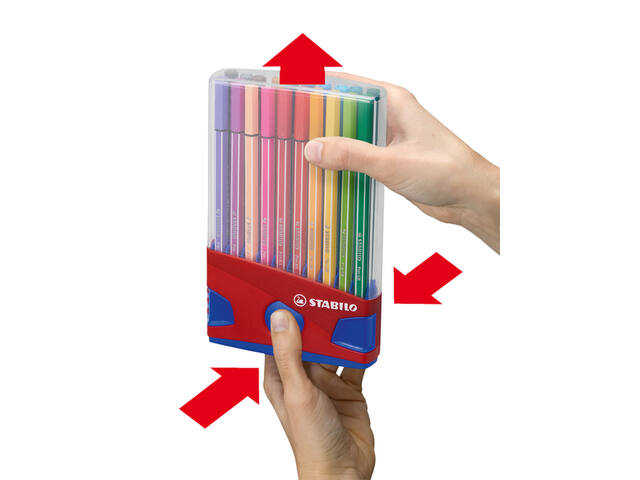 Viltstift STABILO Pen 68/20 rood/blauw etui M 20st