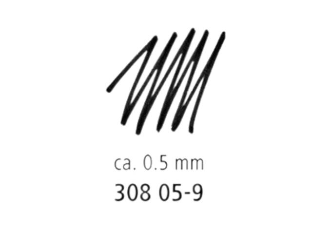 Fineliner Staedtler pigment 308 0.5mm zwart