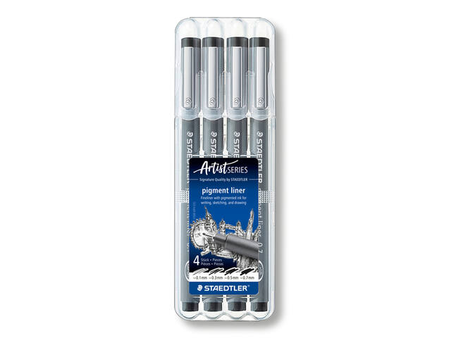 Fineliner Staedtler pigment 308 0.1-0.7mm zwart