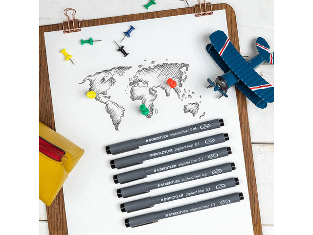 Fineliner Staedtler pigment 308 0.5mm 6 st ass