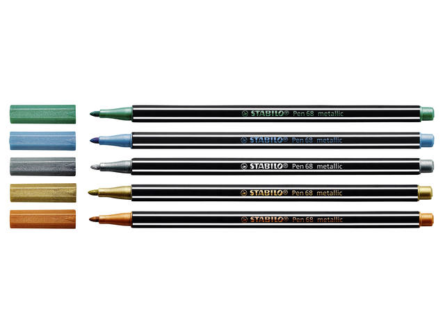 Viltstift STABILO Pen 68/805 M metallic zilver