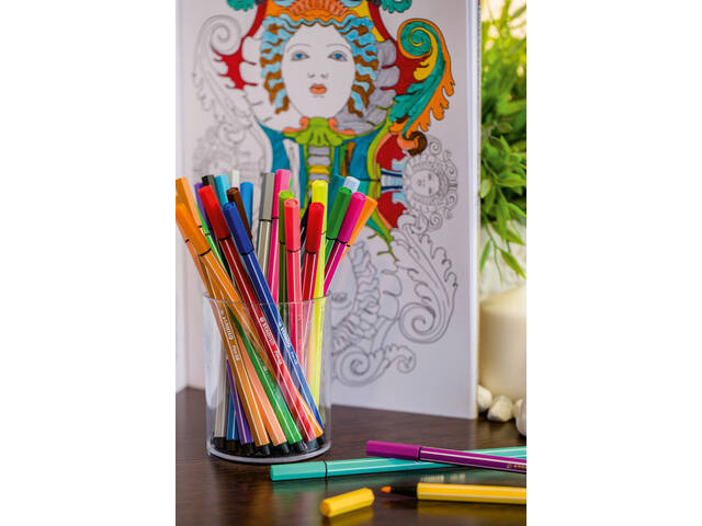 Viltstift STABILO Pen 68/805 M metallic zilver