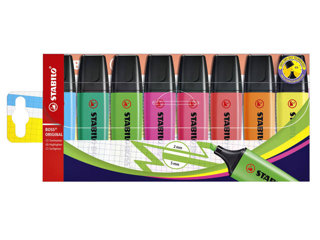 Markeerstift STABILO BOSS 70/8 8st asorti