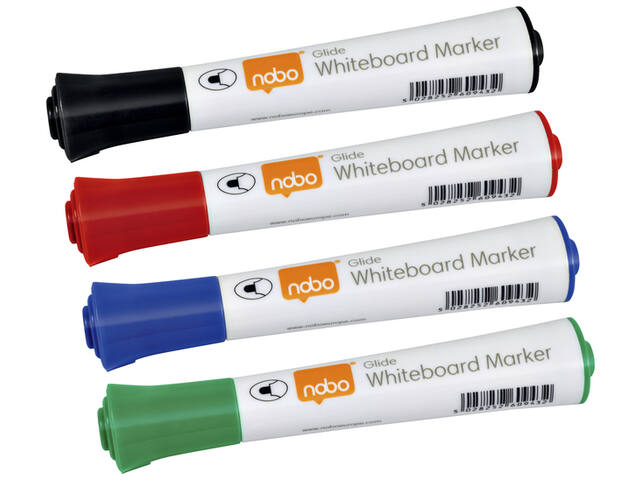 Whiteboardmarker Nobo glide rond 3mm ass