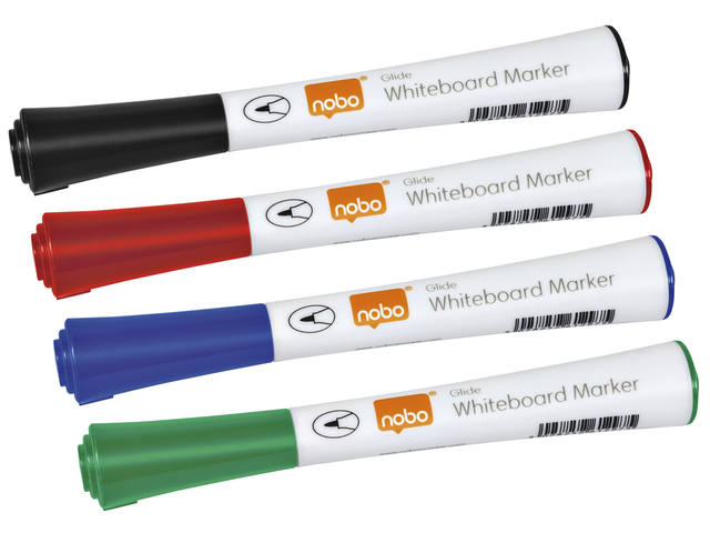 Whiteboardmarker Nobo glide rond 1mm ass