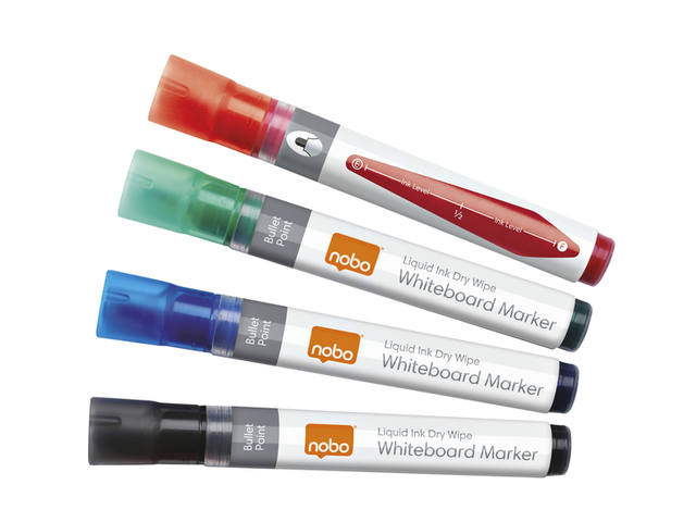 Whiteboardmarker Nobo liquid rond 3mm ass