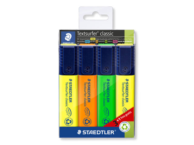 Markeerstift Staedtler 364 textsurfer 3+1 gratis
