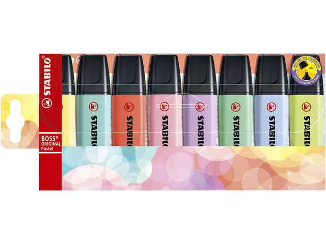 Markeerstift STABILO BOSS 70/8 8st pastel assorti