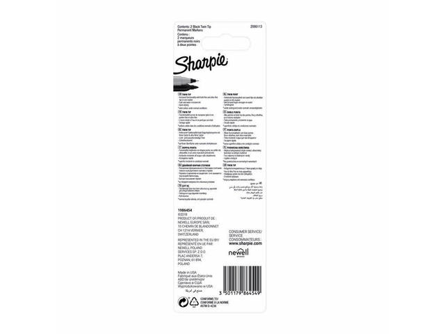 Viltstift Sharpie Twin tip UF en F 2st zwart