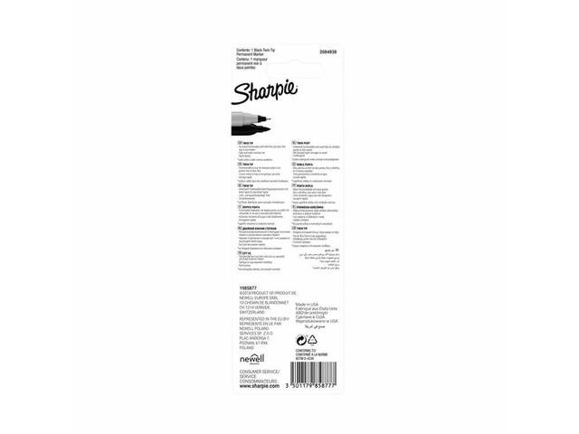 Viltstift Sharpie Twin tip UF en F zwart