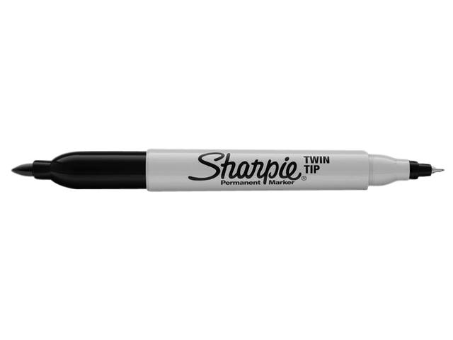Viltstift Sharpie Twin tip UF en F zwart