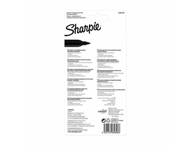 Viltstift Sharpie F 4st assorti