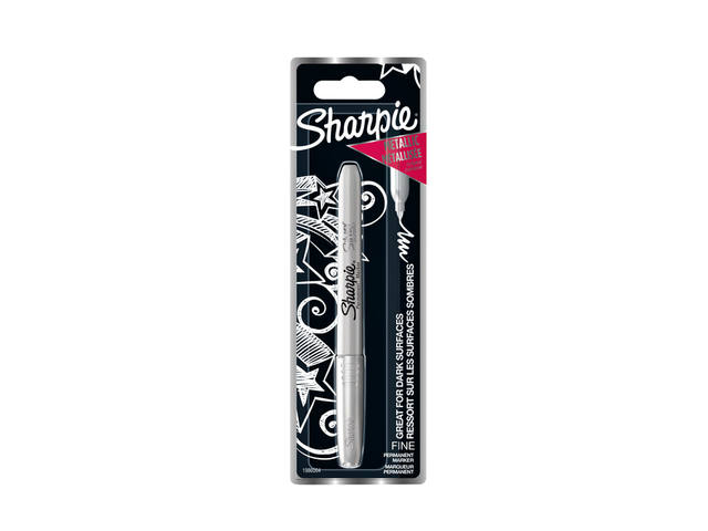 Viltstift Sharpie F metallic zilver