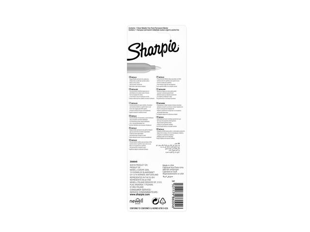 Viltstift Sharpie F metallic zilver