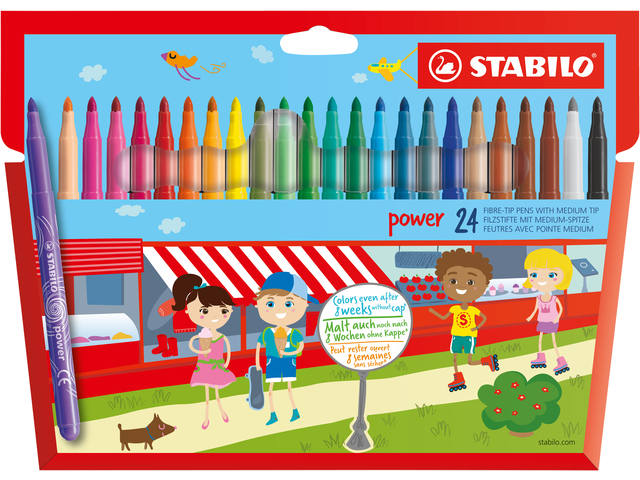 Viltstift STABILO power 280/24 24st assorti