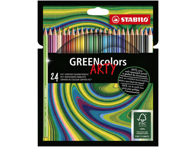 Kleurpotlood STABILO 6019 GREENcolors Arty 24st