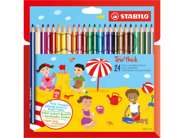 Kleurpotlood STABILO 203  Trio dik 24st assorti