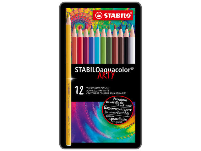 Kleurpotlood STABILO 1612 aquacolor blik 12st ass
